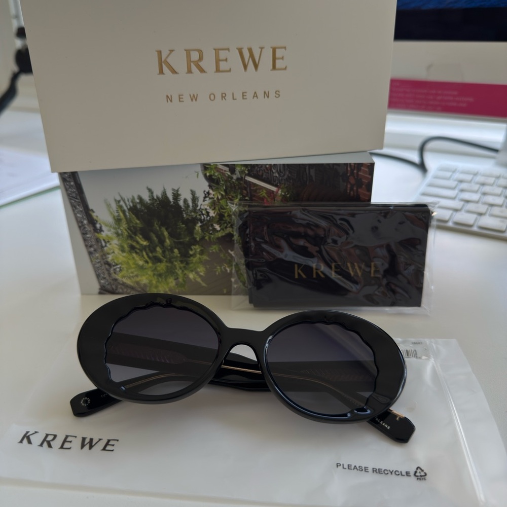 KREWE ALIXE CRYSTAL BLACK SUNGLASSES